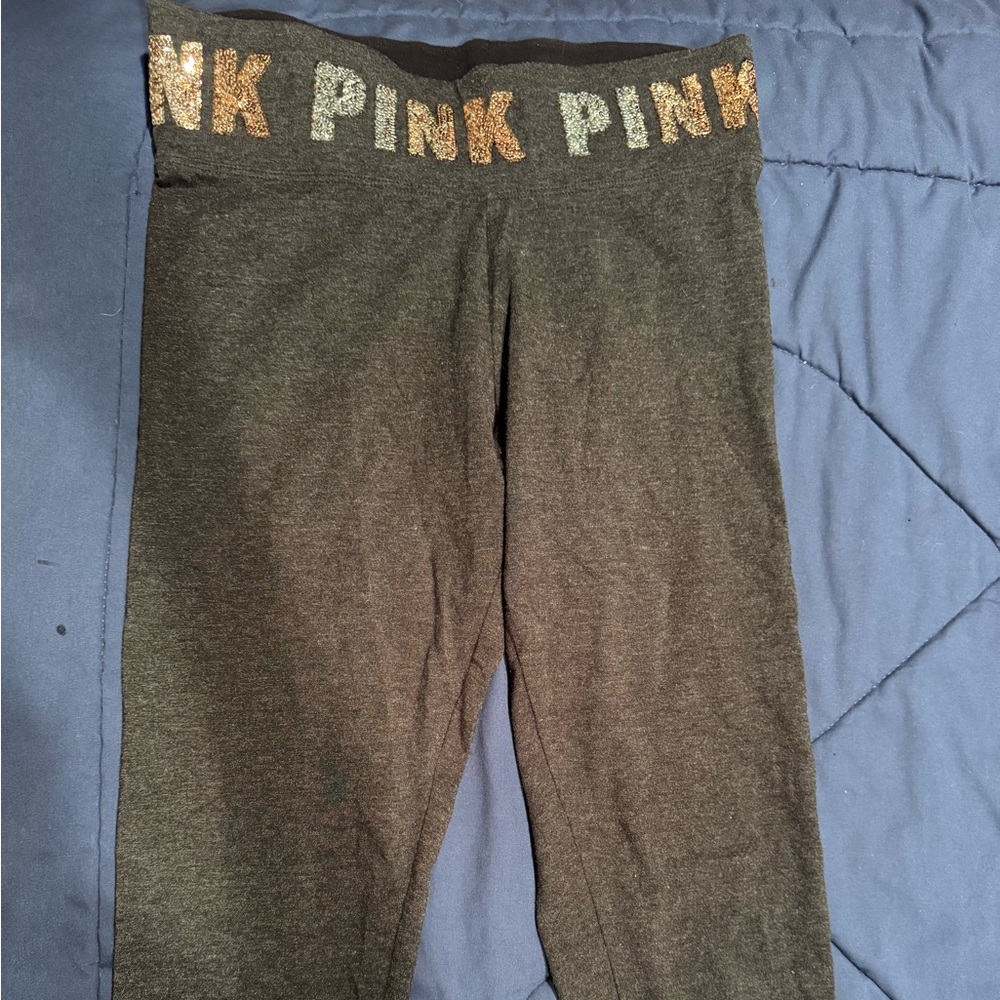 Victoria secret embellished pink leggings EUC